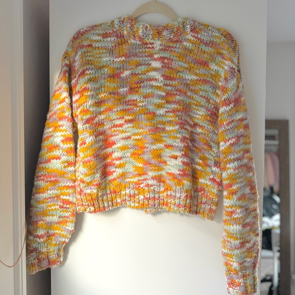 🍑 WILD FABLE TARGET RHINESTONE CROPPED CHUNKY KNIT BOHO TWEEN SWEATER CARDI - Picture 4 of 6